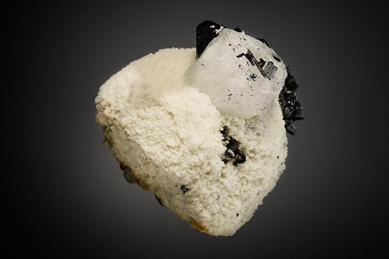 BERYL with Tourmaline on ALBITE var. Cleavelandite