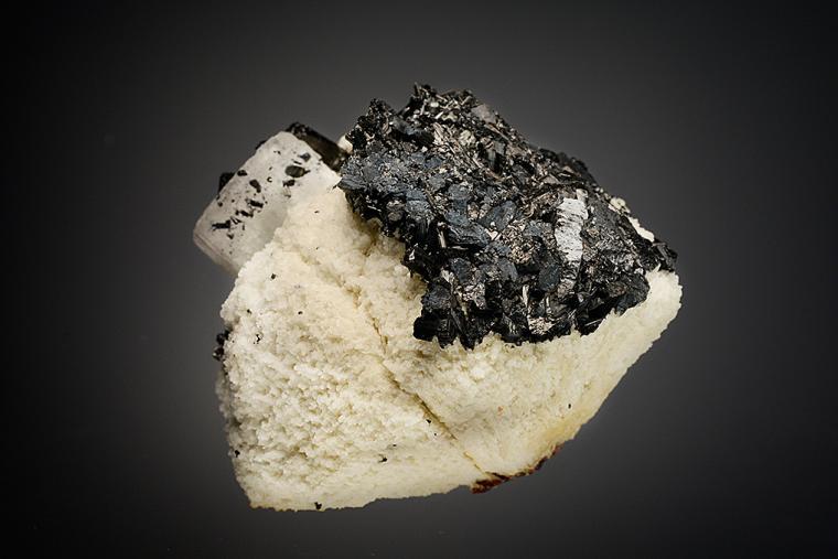 BERYL with Tourmaline on ALBITE var. Cleavelandite
