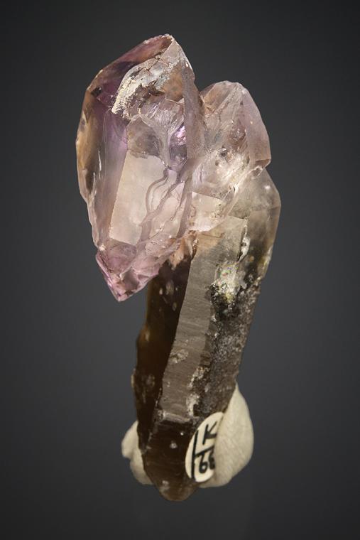 QUARTZ var. Amethyst on QUARTZ var. Smoky