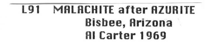 MALACHITE after AZURITE