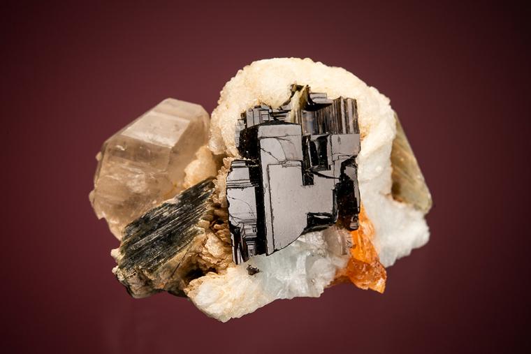 TANTALITE on ALBITE var. Cleavelandite