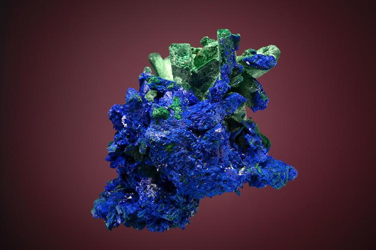 MALACHITE after AZURITE with AZURITE