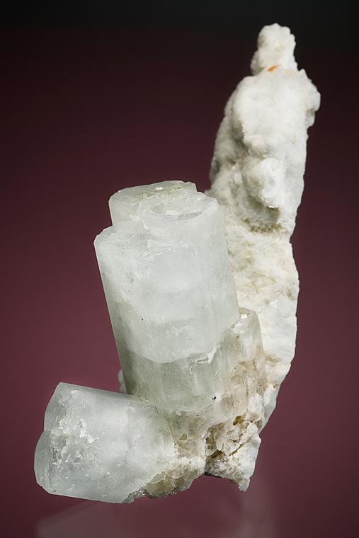 BERYL var. Aquamarine on ALBITE var. Cleavelandite