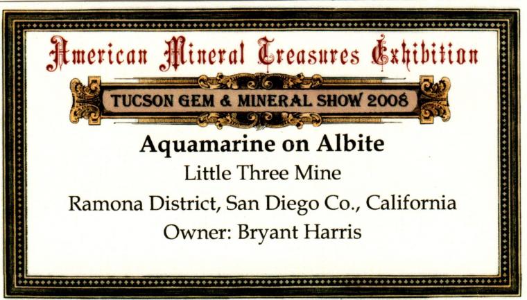 BERYL var. Aquamarine on ALBITE var. Cleavelandite