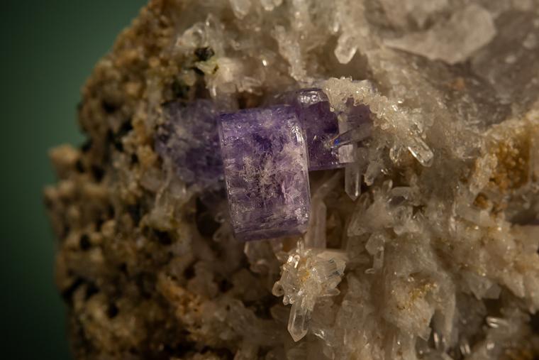 FLUORAPATITE with QUARTZ and COOKEITE