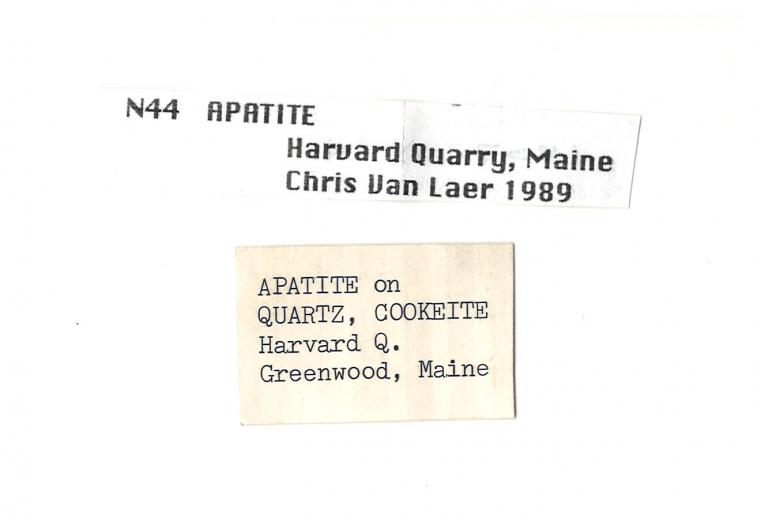 FLUORAPATITE with QUARTZ and COOKEITE