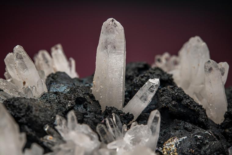 PYRITE with BORNITE on QUARTZ