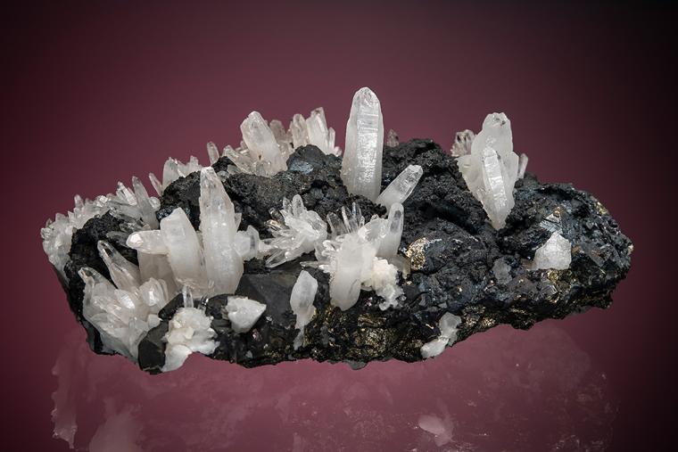 PYRITE with BORNITE on QUARTZ