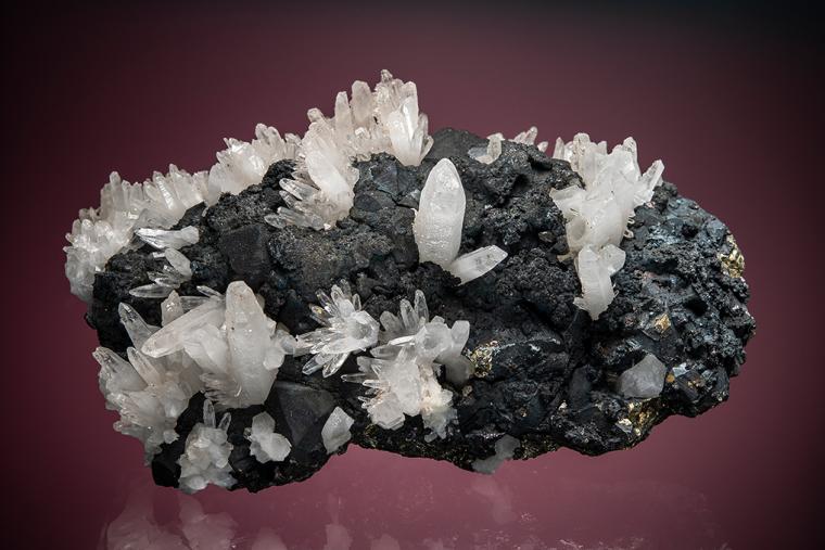 PYRITE with BORNITE on QUARTZ