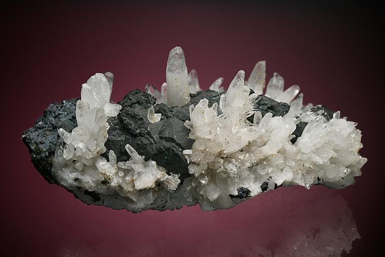 PYRITE with BORNITE on QUARTZ