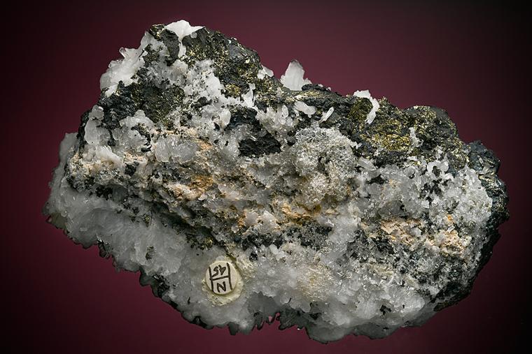 PYRITE with BORNITE on QUARTZ