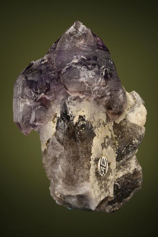 QUARTZ var. Amethyst on QUARTZ var. Smoky
