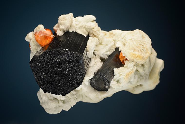 SCHORL with SPESSARTINE & ALBITE var. Cleavelandite