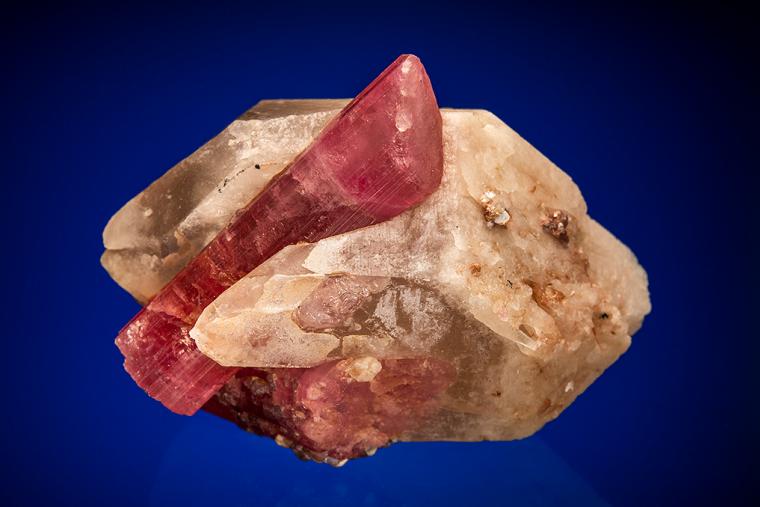 ELBAITE with LEPIDOLITE on QUARTZ