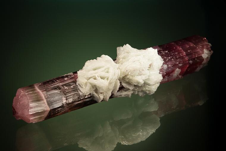 ELBAITE with LEPIDOLITE and ALBITE var. Cleavelandite (repaired)