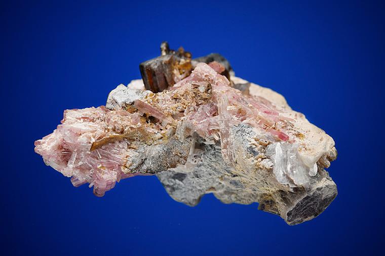 STIBIOTANTALITE with ELBAITE and LEPIDOLITE