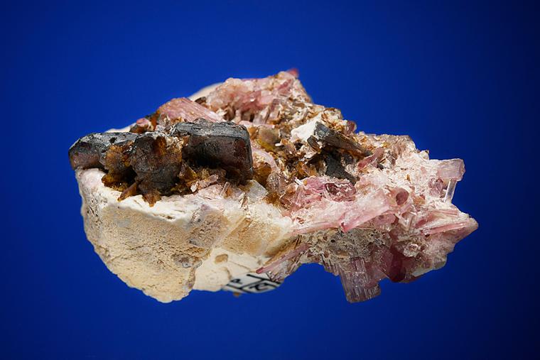 STIBIOTANTALITE with ELBAITE and LEPIDOLITE
