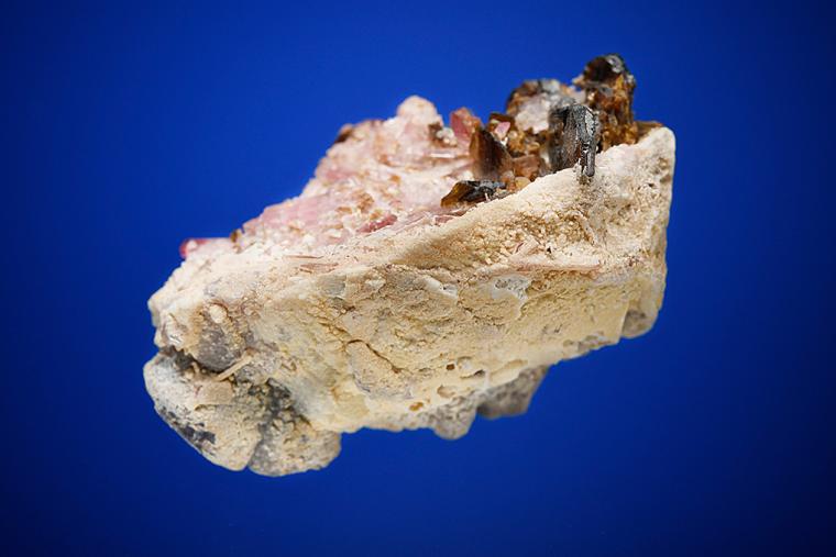 STIBIOTANTALITE with ELBAITE and LEPIDOLITE