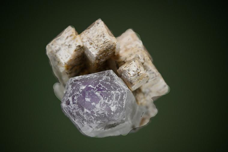 FELDSPAR (Baveno twin) with QUARTZ var. Amethyst