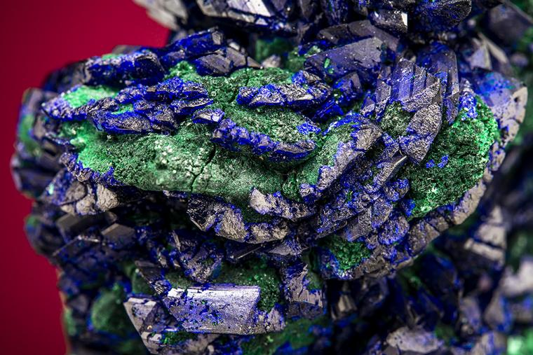 AZURITE on MALACHITE after AZURITE