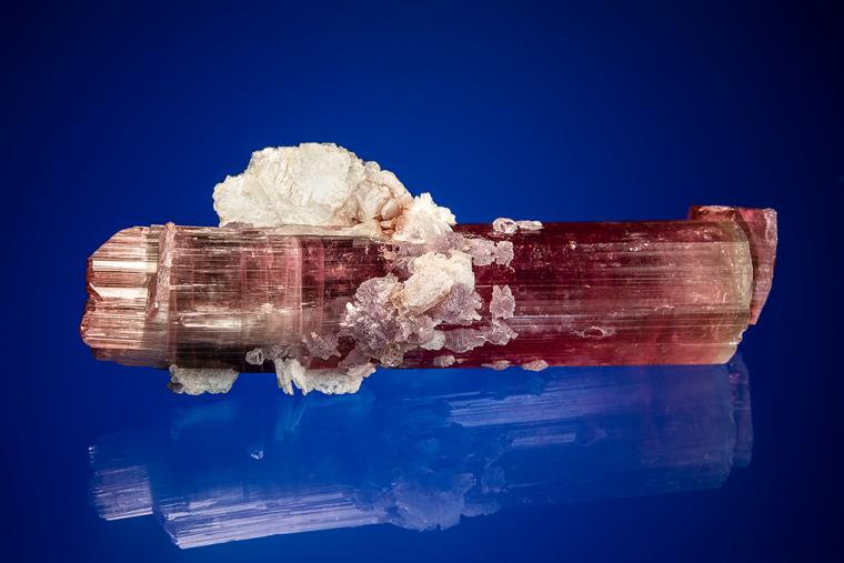 ELBAITE with LEPIDOLITE and ALBITE var. Cleavelandite (repaired)