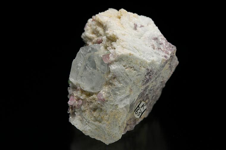 APATITE with ELBAITE on ALBITE var. Cleavelandite