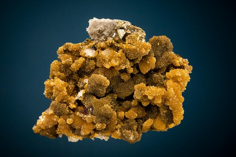 SIDERITE with PYRITE on QUARTZ
