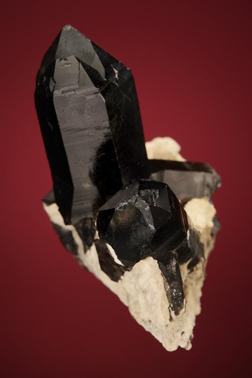 QUARTZ var. Smoky on MICROCLINE