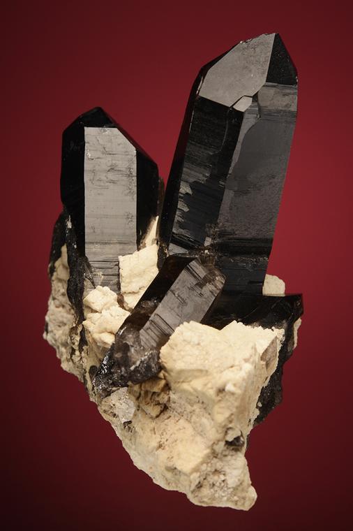 QUARTZ var. Smoky on MICROCLINE