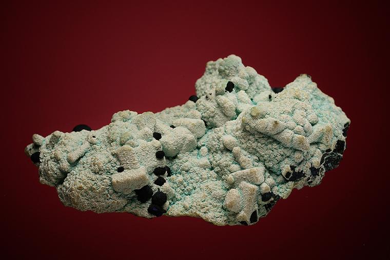CHALCANTHITE with BORNITE on CALCITE coating ENARGITE