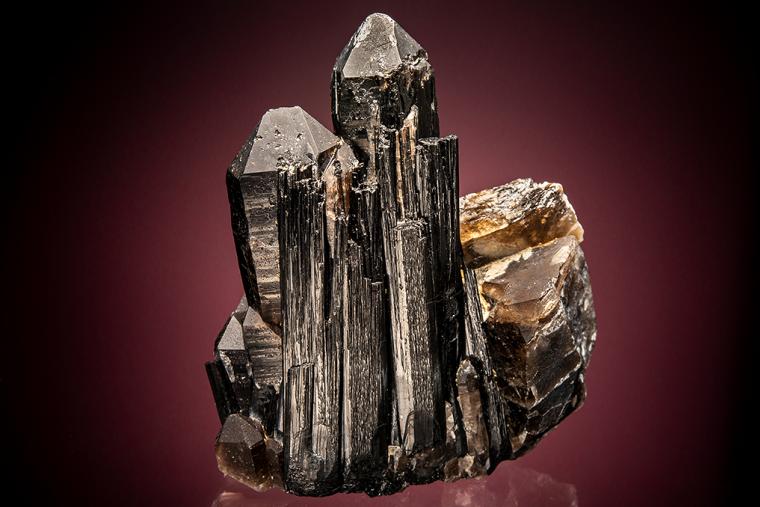 SCHORL on QUARTZ var. Smoky