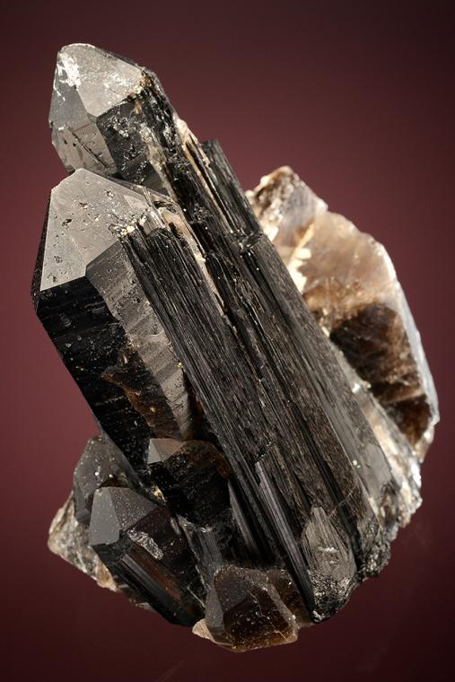 SCHORL on QUARTZ var. Smoky