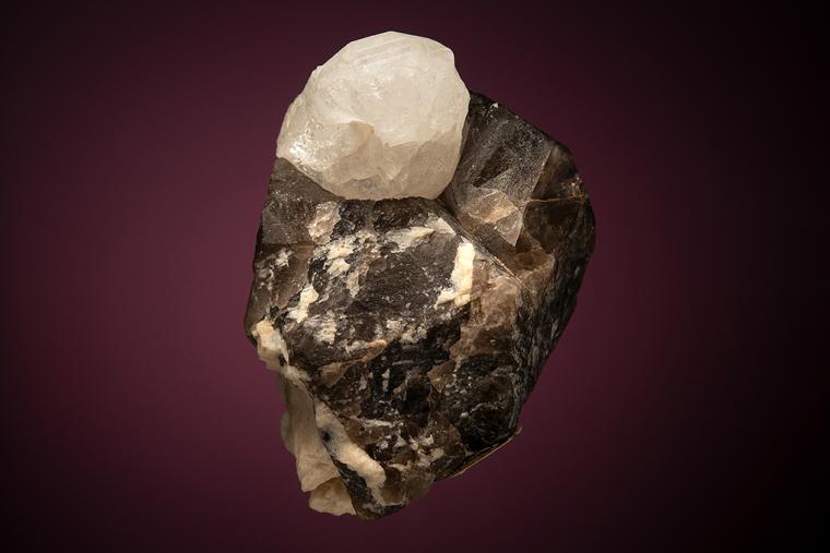 PHENAKITE on QUARTZ var. Smoky