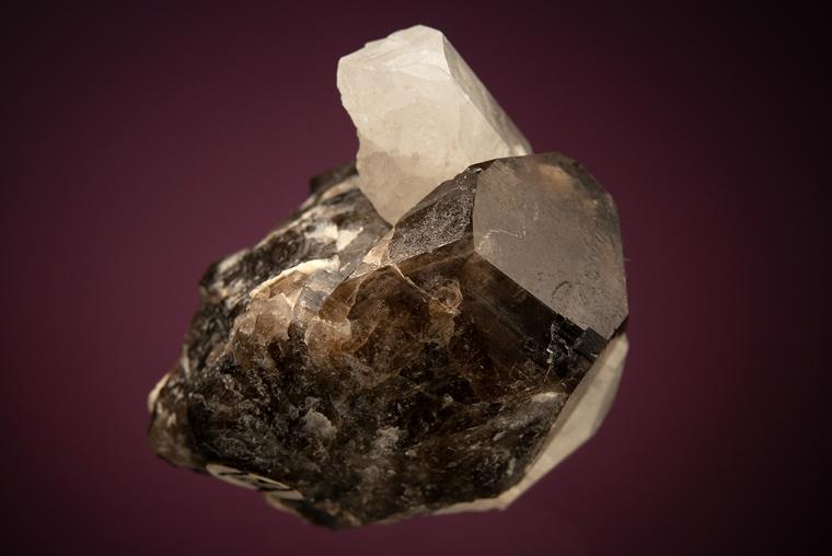 PHENAKITE on QUARTZ var. Smoky