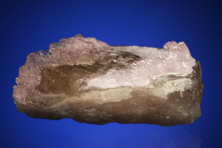 QUARTZ var. Rose QUARTZ on QUARTZ var. Smoky