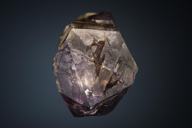 QUARTZ var. Amethyst on QUARTZ var. Smoky (repaired)