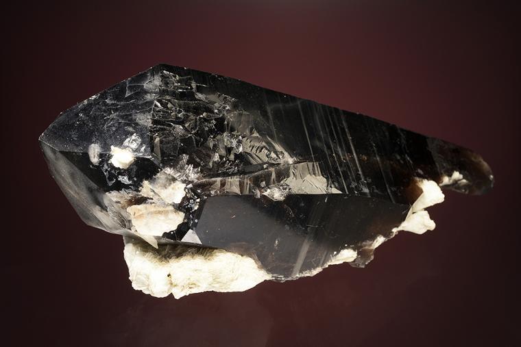 QUARTZ var. Smoky with ALBITE var. Cleavelandite