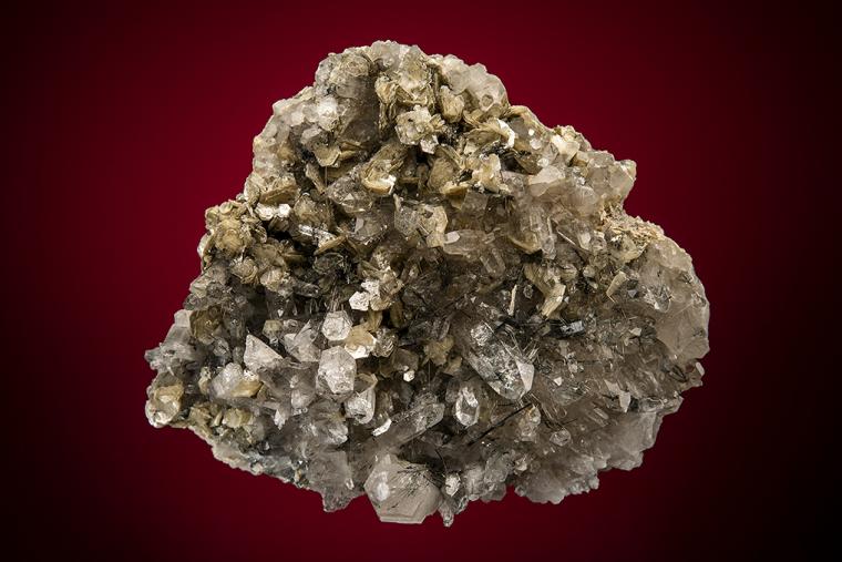 MUSCOVITE with Tourmaline on QUARTZ