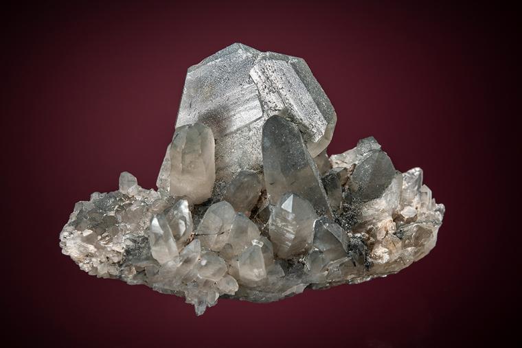 QUARTZ (Japan-law twin) with Tourmaline Inclusions