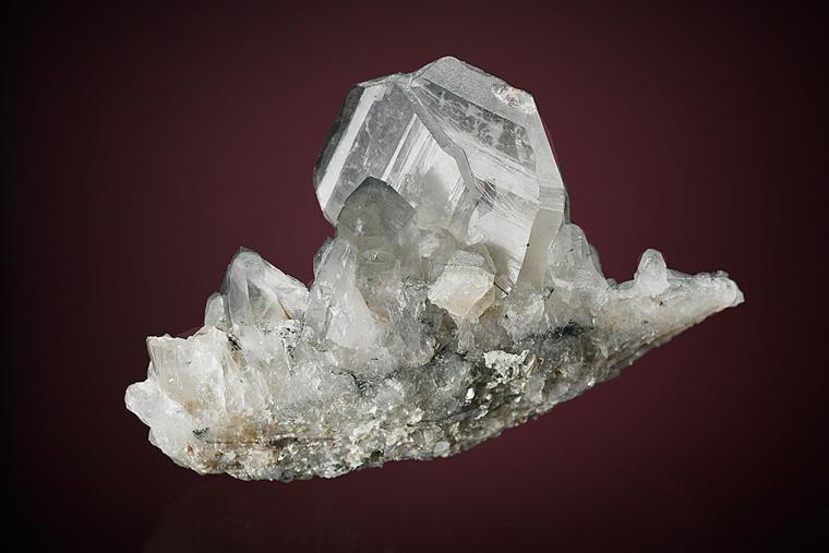 QUARTZ (Japan-law twin) with Tourmaline Inclusions