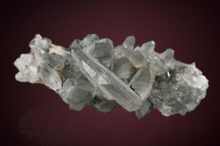 QUARTZ (Japan-law twin) with Tourmaline Inclusions