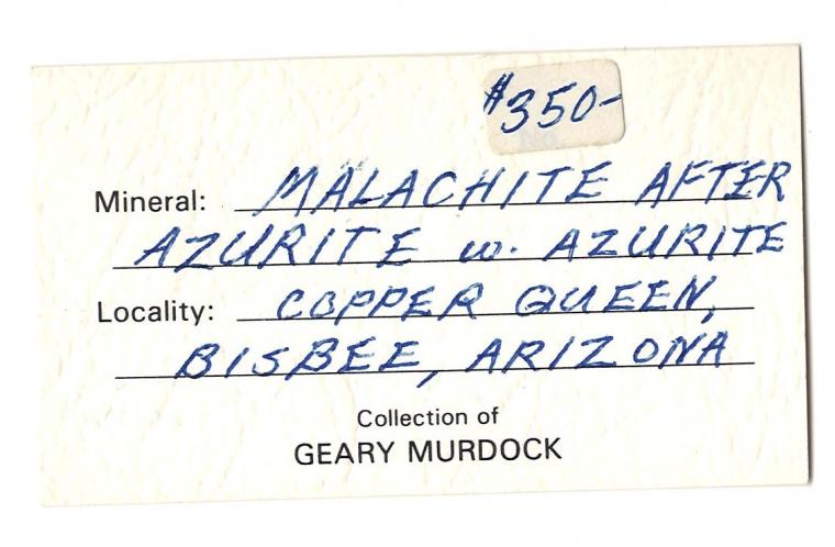 MALACHITE after AZURITE with AZURITE