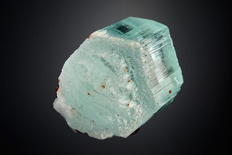 SPESSARTINE on BERYL var. Aquamarine
