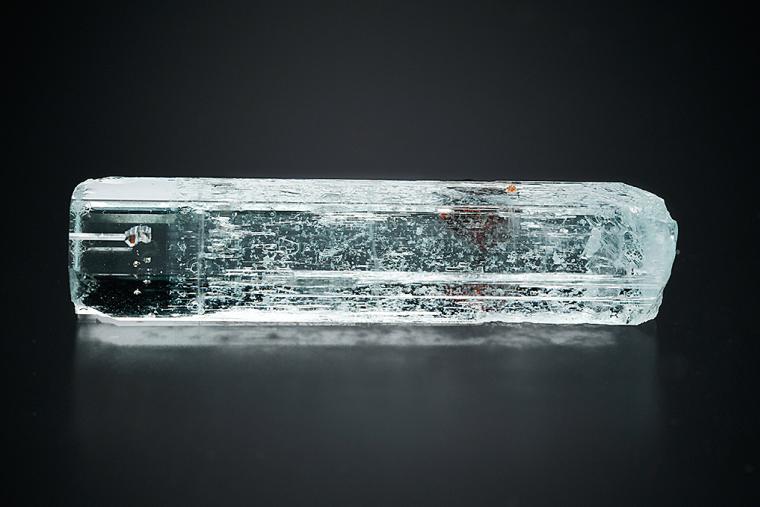 SPESSARTINE on BERYL var. Aquamarine