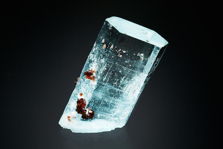 BERYL var. Aquamarine with SPESSARTINE