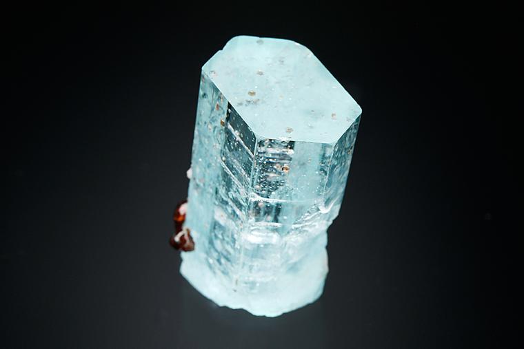 BERYL var. Aquamarine with SPESSARTINE