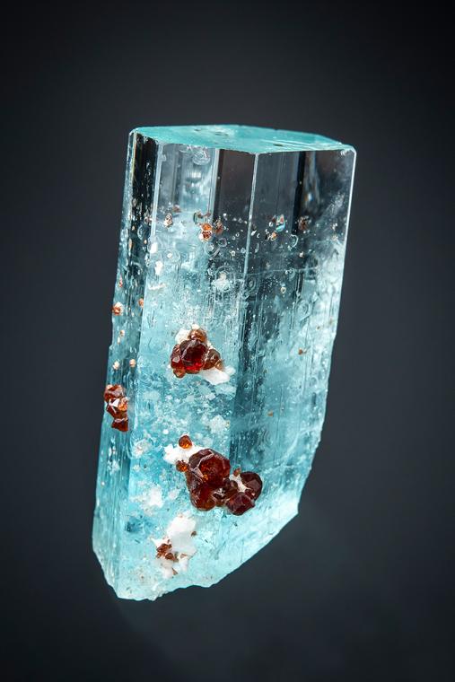 BERYL var. Aquamarine with SPESSARTINE