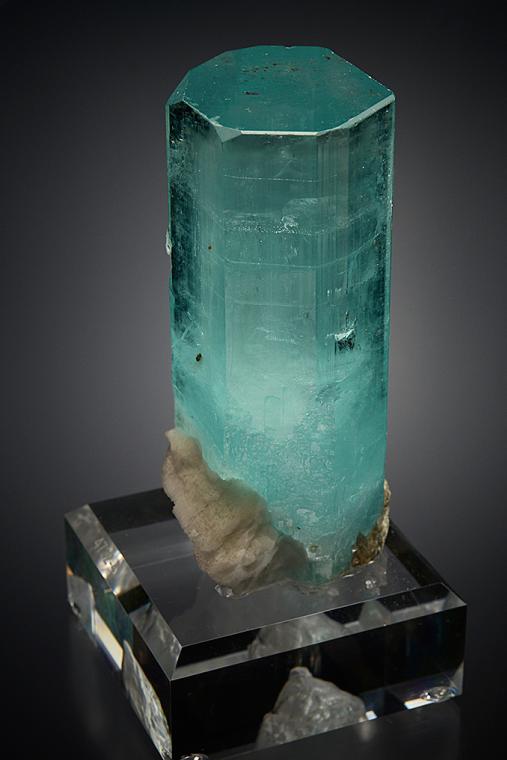 BERYL var. Aquamarine with SPESSARTINE