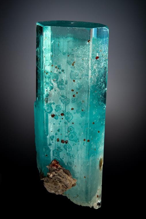 BERYL var. Aquamarine with SPESSARTINE