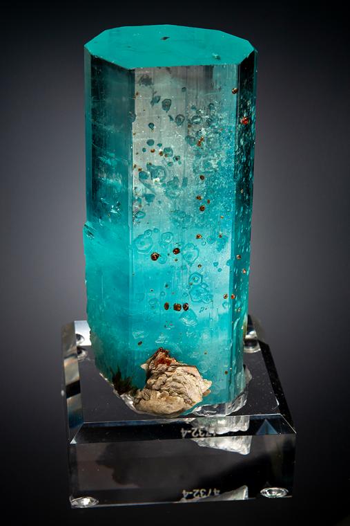 BERYL var. Aquamarine with SPESSARTINE